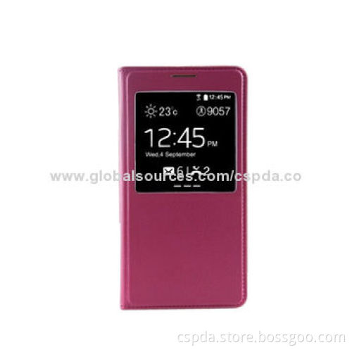PU Leather Wallet Mobile Phone Case for Samsung Galaxy S5 with Windows, All Colors Available